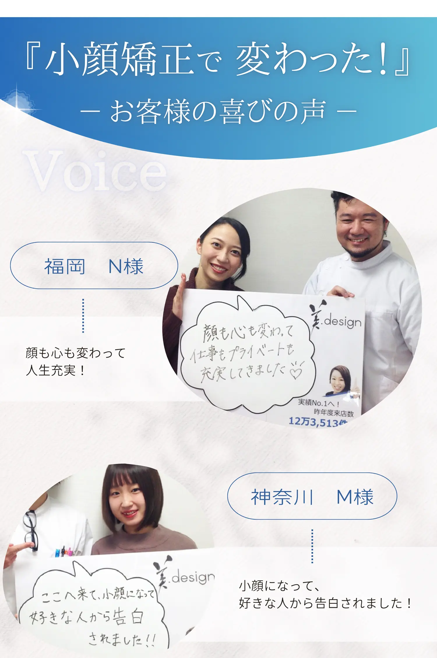 小顔矯正お客様の声